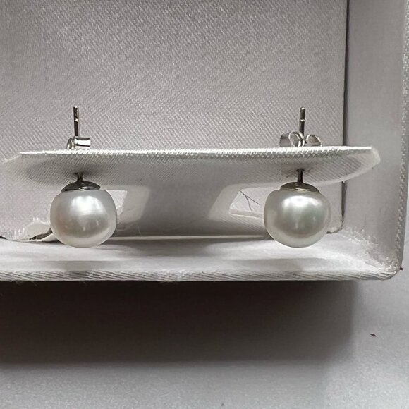 Peter Franklin 925 Sterling Silver Pearl Studs Earrings - Picture 6 of 6